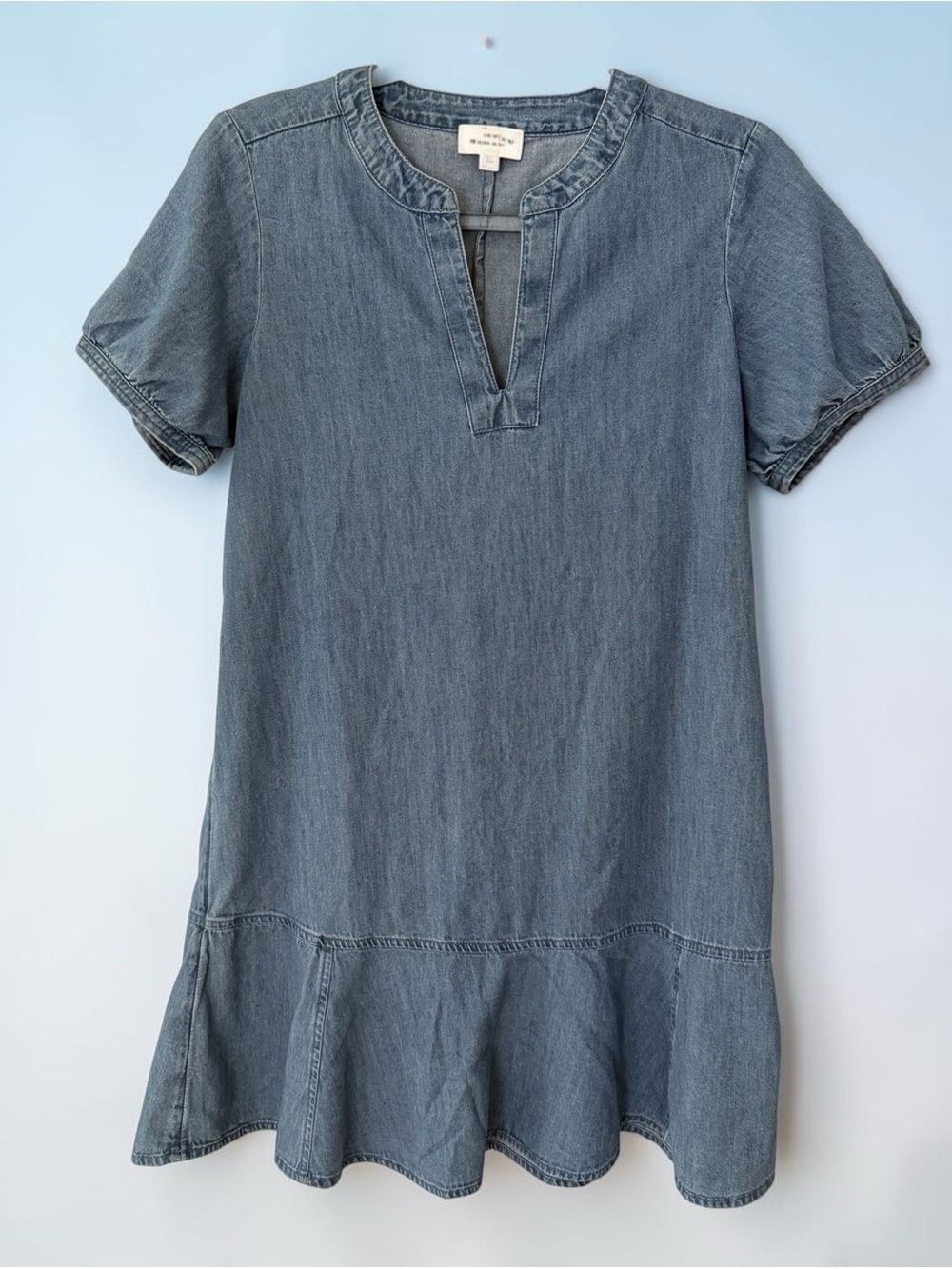 LOFT Denim Ruffle Hem Dress - Picture 7 of 9